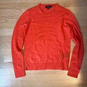 Theory Orange Cashmere Crewneck Sweater